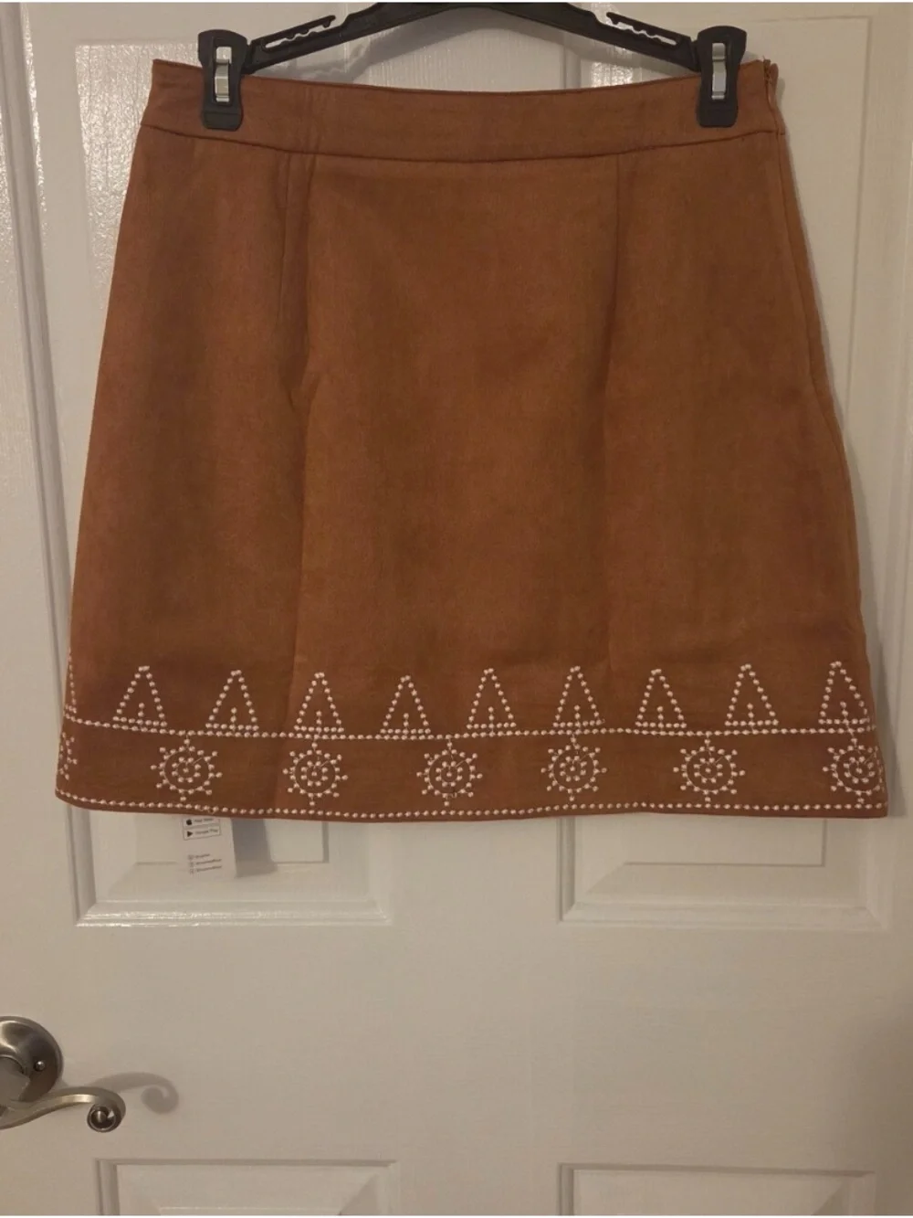 Brown Studded Faux-Suede Mini Skirt - Women